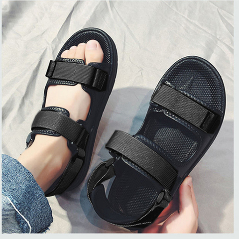 New Man Sandals Soft Bottom Men Summer Beach Shoes Solid Color Shoes Non-slip Open Toe Men's Sandals Beach Slippers NANLX29 ► Photo 1/6