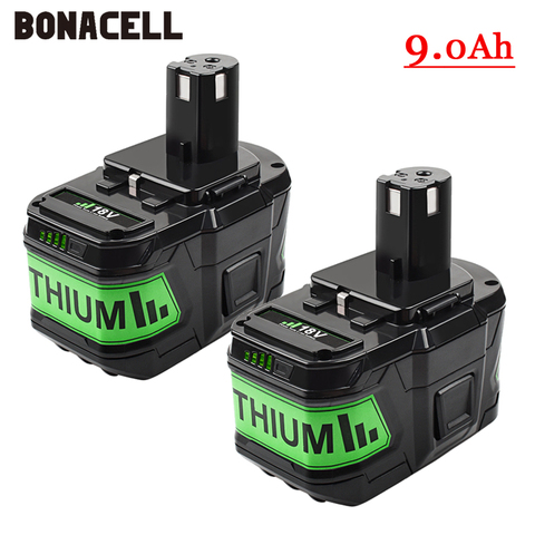 P108 9.0Ah Replacement Battery Compatible with for Ryobi P102 P103 P104 P105 P107 P100 RB18L50 RB18L40 Crodless Power Tools ► Photo 1/6