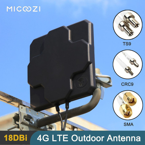18DBi 4G LTE Mimo Antenna Dual Polarization Panel Outdoor Antenna Dual head Enhanced Receive for Huawei ZTE 3G 4G Router Modem ► Photo 1/6