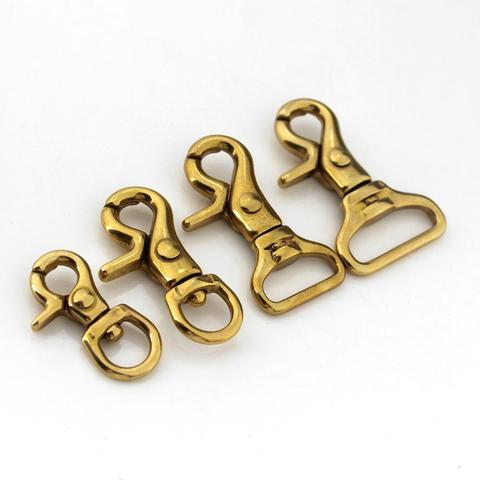 Solid Brass Trigger Clips Swivel Eye Bolt Snap Hook Lobster Clasps for Leather Craft Bag Strap Belt Webbing Pet Dog Rope Leashes ► Photo 1/6