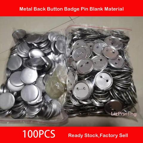 37mm Metal back  DIY  Badge Button Pins  Blank Raw Material pins buttons badges supplies parts 100PCS ► Photo 1/2