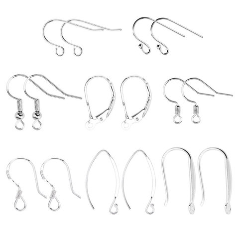 925 sterling Silver Ear Hooks DIY Earring Findings 925 Silver Earrings Clasps Fittings DIY Jewelry Making Supplies Accessories ► Photo 1/6