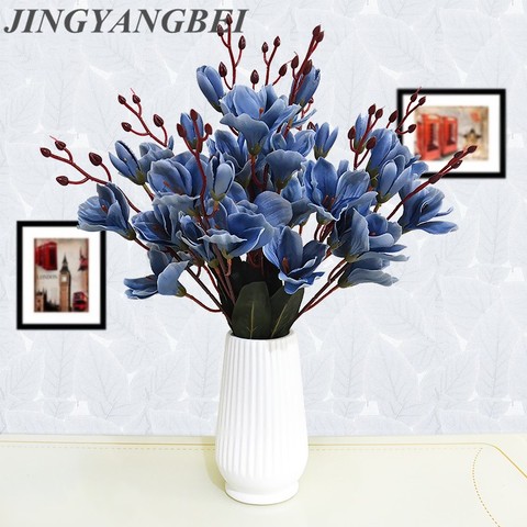 Artificial Magnolia Flower Bouquet Arrangement for Home Party Decoration