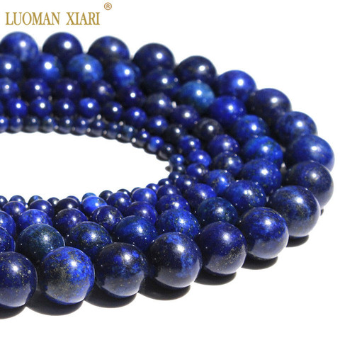 Wholesale Natural Stone Beads Round Loose Lapis Lazuli For Jewelry Making Diy Bracelet Necklace 4 /6/8/ 10/ 12mm Strand 15'' ► Photo 1/6