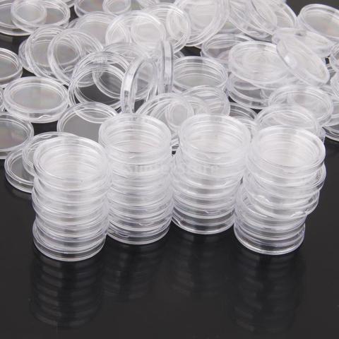 200 Pieces Clear Coin Capsules Containers Holders Storage Boxes 21mm ► Photo 1/6