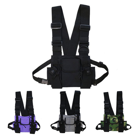 Tactical Vest Nylon military Vest chest rig Pack Pouch Holster Tactical Harness walkie talkie radio Waist Pack for Two Way Radio ► Photo 1/6