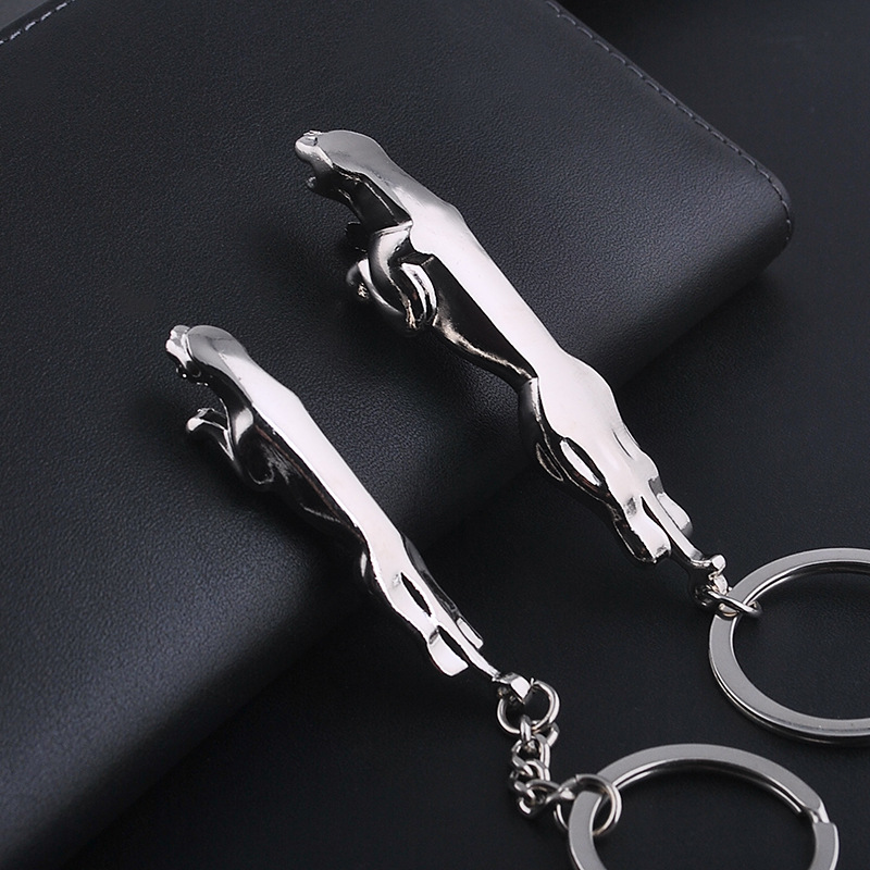 Classic Stainless Steel Leopard Keychain For Women Men Jaguar Car