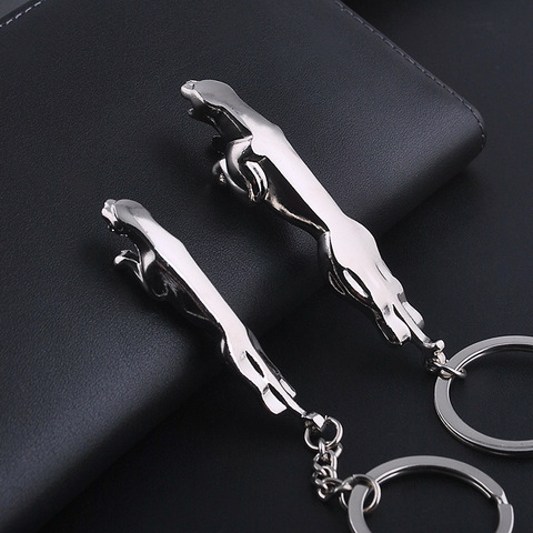 Classic Stainless Steel Leopard Keychain For Women Men Jaguar Car Keyrings Fine Bag Key Chains Two Types Creative Jewelry Q-004 ► Photo 1/6
