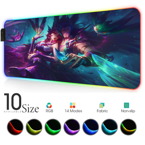 Star Guardian Xayah League of Legends Gaming Mouse Pad Led Deco Gaming Lights Slipmat Rgb Rug Play Mat with Backlight Pc Gamer ► Photo 1/6