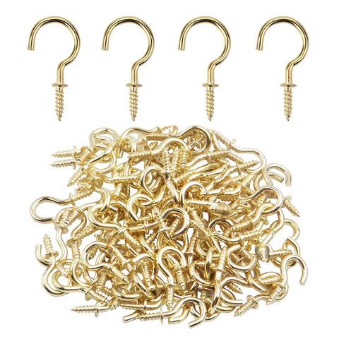 20Pcs/set 1/2 5/8 3/4 7/8 Inches Heavy Duty Cup Hooks Shouldered Screw Hanging Hat Coat Peg Hanger High Quality ► Photo 1/6
