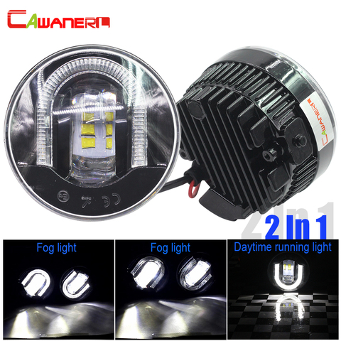 Cawanerl For Ford Focus Fiesta Mustang Explorer Fusion C-Max Ranger Falcon Car Styling LED Fog Light DRL Daytime Running Lamp ► Photo 1/6