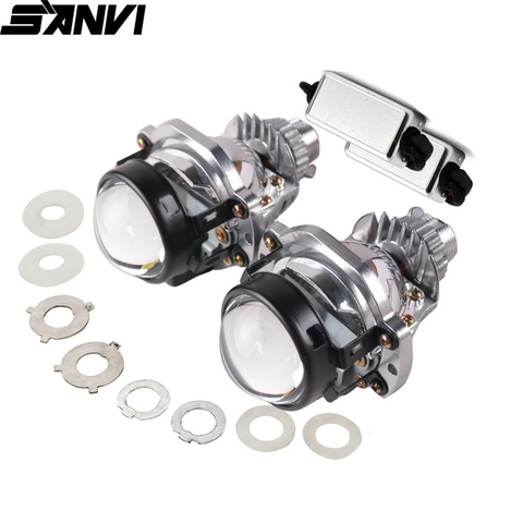 SANVI NEW 1.8/2.0 Car Bi LED Projector Lens Headlight 5500K 35W Auto LED Headlamp Motorcycle Headlight Retrofit Kits ► Photo 1/6