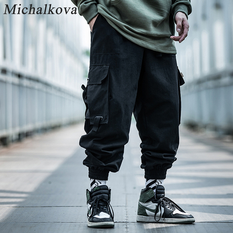 michalkova mens dark 2022SS Paratrooper pants multi function big pocket Streetwear Pants Casual Overalls Leggings trousers Cargo ► Photo 1/6