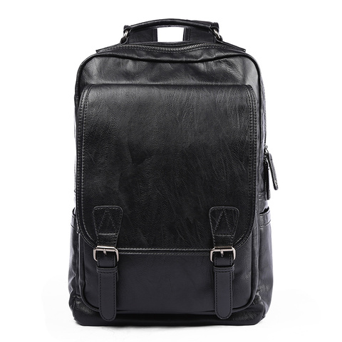 Simple Patchwork Large Capacity Mens Leather Backpack For Travel Casual mochila Men Daypacks Leather Travle Backpack Рюкзаки ► Photo 1/6