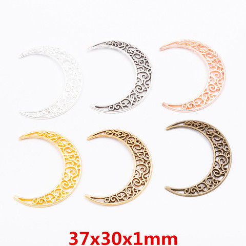 15pcs Charms moon Pendant Bright  Zinc Alloy Fit Bracelet Necklace DIY Metal Jewelry Findings 6365 ► Photo 1/6