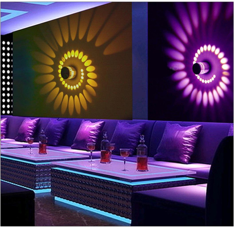 RGB Spiral Hole LED Wall Light Effect Wall Lamp Remote Controller Colorful Wandlamp Sconce For Party Bar KTV Home Decoration ► Photo 1/6