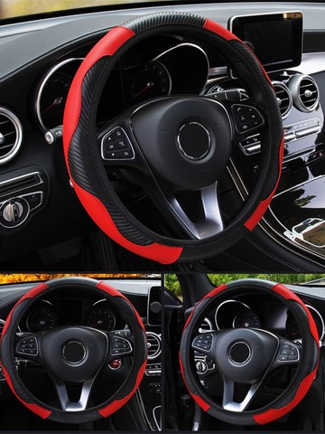 Car Steering Wheel Cover Leather Covers For Renault Scenic Duster Clio Fluence Laguna Megane 2 3 4 Kangoo Auto Decor Accessories ► Photo 1/5