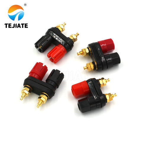 1PCS Conjoined Double-part Power Amplifier Terminal Double-hexagon Connector Double-header Adapter 4mm Banana Socket-terminal ► Photo 1/6