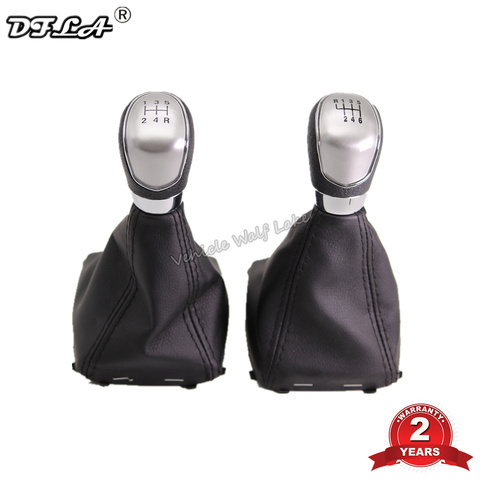 For Ford Fiesta 2008 2009 2010 2011 2012 Car-Styling Silver Black Gear Shift Knob 5 Gear 6 Speed Manual Gear shift knob Boot ► Photo 1/6