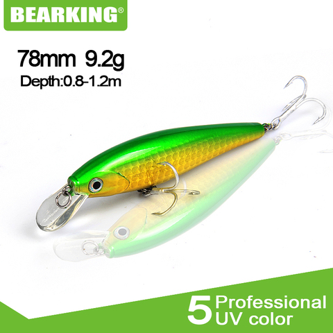 Bearking Excellent 78mm/9.2g dive 0.8-1.2m fishing tackle new model,perfect action minnow suspending bait 5 colors for choose ► Photo 1/6