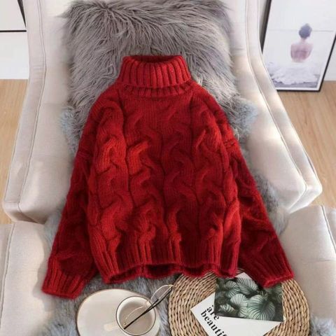 Woman Sweaters Women's Turtleneck Sweater Thick Loose Winter Pullover Sweater  Femme Chandails Pull Hiver ► Photo 1/6