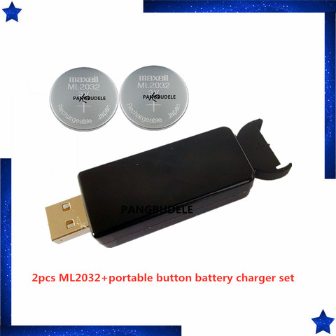 2PCS ML2032 + Portable Button Battery Charger Set ► Photo 1/5