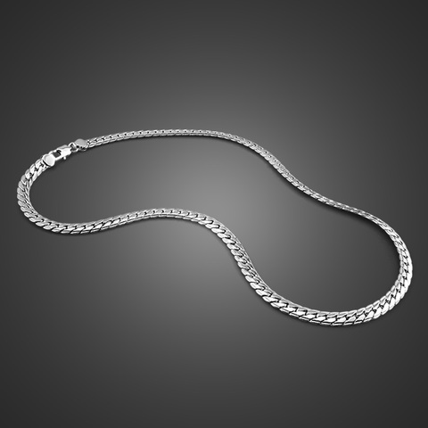 7mm56cm Mens High Quality 100% 925 sterling silver pendant Necklace Curb Cuban Link Chain Fashion Male/boy silver Jewerly gift ► Photo 1/6