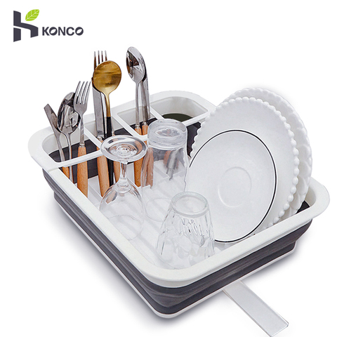 Foldable Dish Rack Kitchen Storage Holder Drainer Bowl Tableware Plate Portable Drying Rack Home Dinnerware Dish Rack Organizer ► Photo 1/6