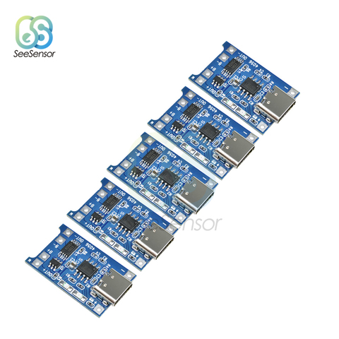 5Pcs Type-C USB 5V 1A 18650 TP4056 Lithium Battery Charger Module Charging Board With Protection Dual Functions 1A Li-ion ► Photo 1/6