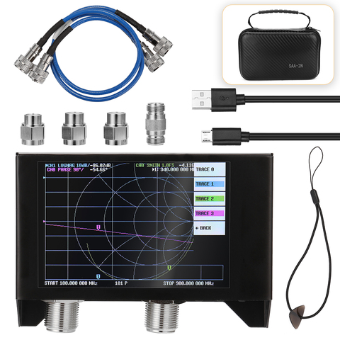 KKMOON 4.0In Screen 3G Vector Network Analyzer SAA-2N NanoVNA V2 Antenna Analyzer Tester Shortwave HF VHF UHF with Iron Housing ► Photo 1/6