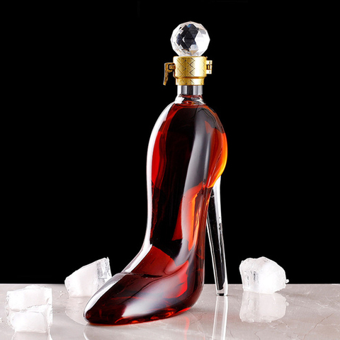 350ML High Heels Shape Decanter Luxurious Crystal Red Wine Brandy Champagne Glasses Decanter Bottle Bar Nightclub Drinking ► Photo 1/6