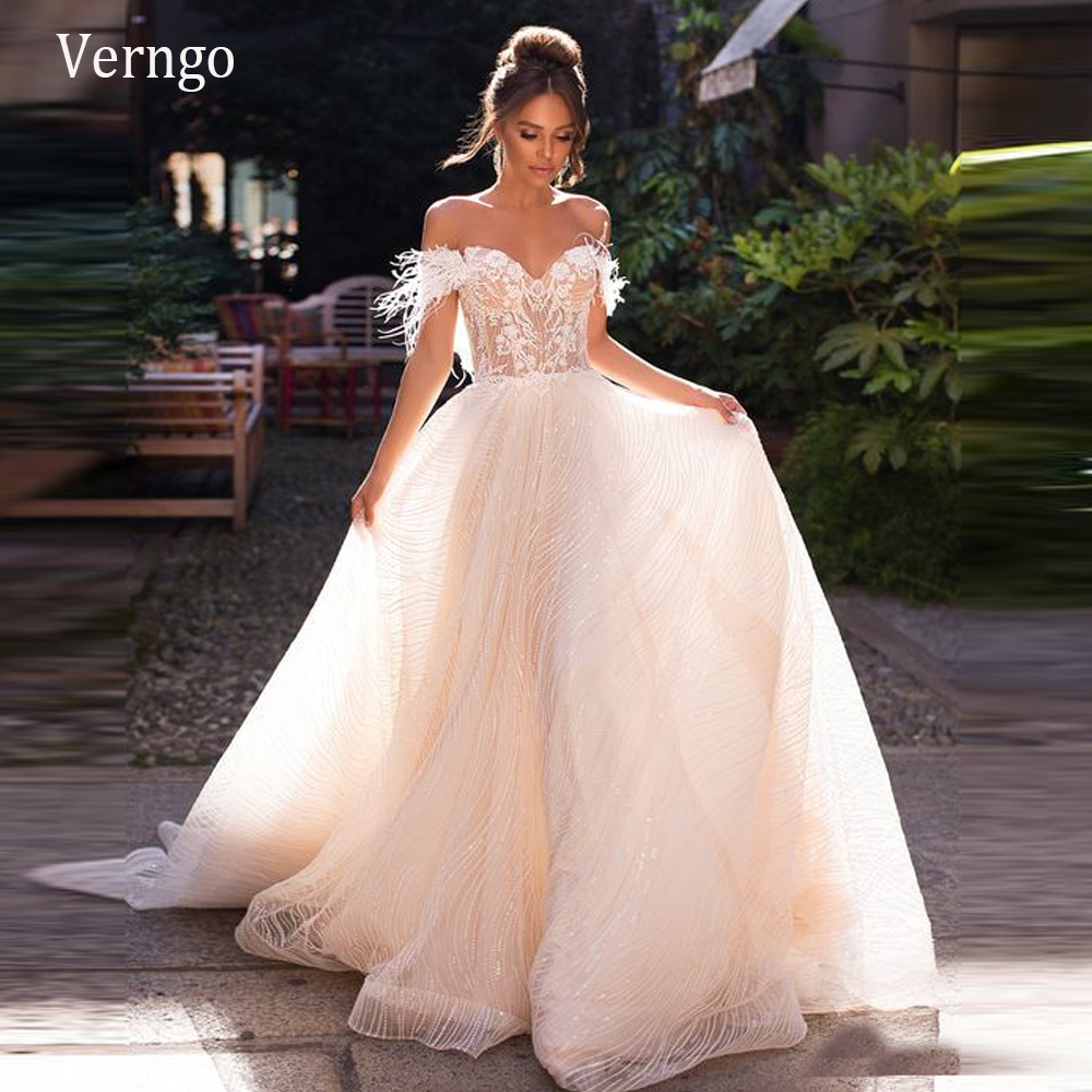 ostrich feather wedding dress