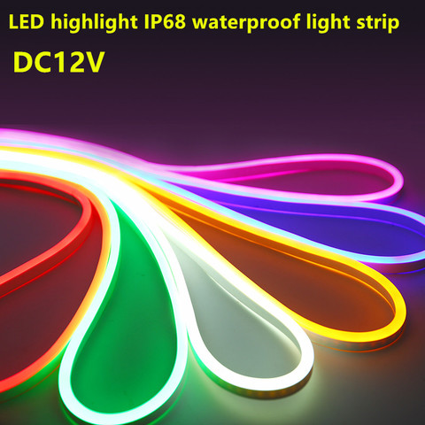 12v led neon rope strip light flexible waterproof ip68 2835 smd 120led white warm white yellow red green blue RGB ice blue ► Photo 1/5
