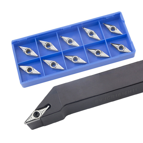 1pc SVJCR1212H11 SVJCR1616H11 SVJCL1616H11 External Turning Tool Holder VCGT11 Carbide Inserts Lathe Bar Cutting Tools Set ► Photo 1/5