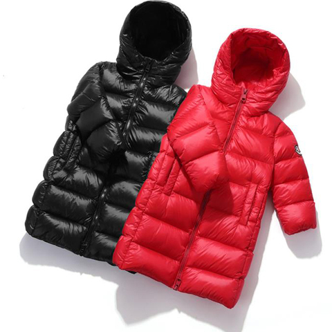 2022 new winter thick warm children's sports down jacket big boy girl long white duck down hooded down jacket kids clothing3-10Y ► Photo 1/6