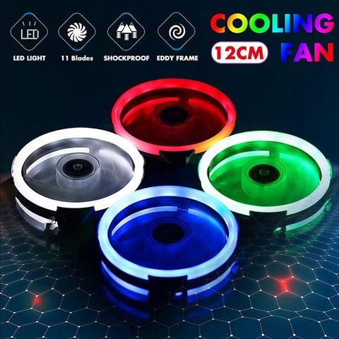 120mm Cooling Fan PC Computer Fan Quad 4 LED Light PC Computer Case Cooling Fan Mod Quiet Molex Connector Easy Installed Fan 12V ► Photo 1/6