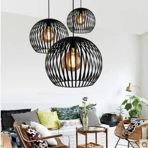 European  Simple Creative  Lamps Vintage Industrial Style Iron Pendant Lights for Restaurant Bar Cafes Living Room YHJ103001 ► Photo 1/3