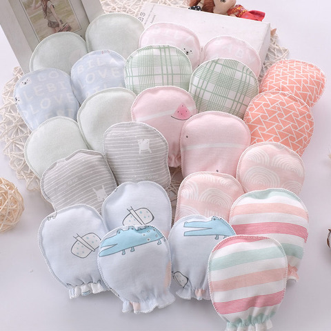 5 pairs/lot Newborn Baby Mittens Cotton Cartoon Soft Boys Girls Resuable Gloves 0-3M Baby Girl Boy Head Mittens ► Photo 1/6