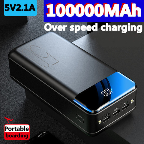 Power Bank 100000mAh Portable Fast Charging PowerBank 100000 mAh 4 USB  PoverBank External Battery Charger For Xiaomi Mi 9 iPhone