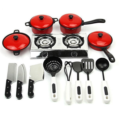 Newest 13PCS Toddler Girls Baby Kids Play House Toy Kitchen Utensils Cooking Pots Pans Food Dishes Cookware ► Photo 1/6