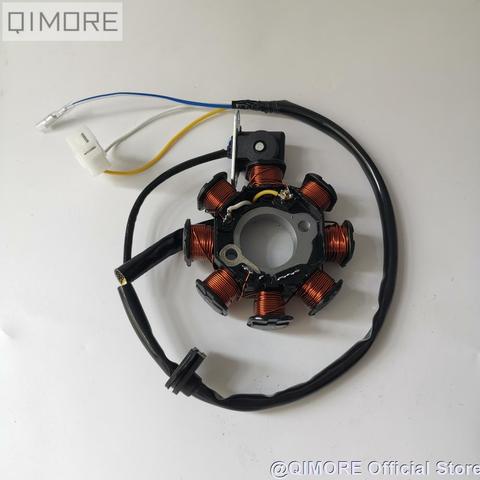 Scooter Moped ATV Go Kart 139QMB GY6 50 60 80 cc 8 pole 3 wires DC fired magneto stator ► Photo 1/6