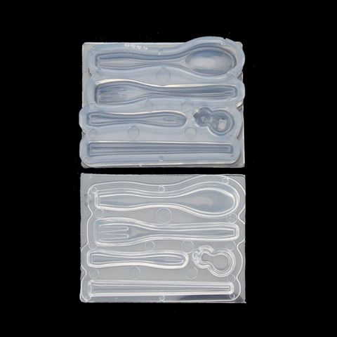 1 Set Mini Chopsticks Spoons Forks Resin Silicone Mold Epoxy Resin Jewelry DIY Making Tools ► Photo 1/6