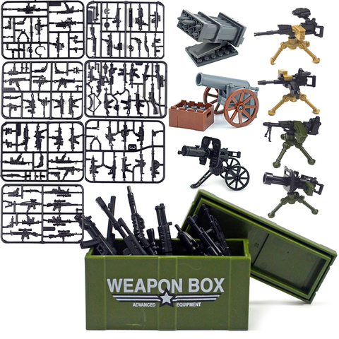 Military Weapon Model Guns Accessories box bricks Swat Sniper rifle 98K pistol Soldier WW2 Army MOC Part Military Building Block ► Photo 1/6