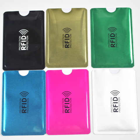 Anti Rfid Wallet Blocking Reader Lock Bank Card Holder Id Bank Card Case Protection Metal Credit Card Holder Aluminium 6.3*9.1cm ► Photo 1/1