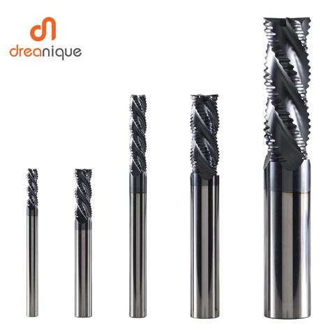 Solid Carbide roughing end mills 4 flute CNC milling cutter bits router bit for metal rough machining 50 hrc 6mm to 20mm sizes ► Photo 1/6