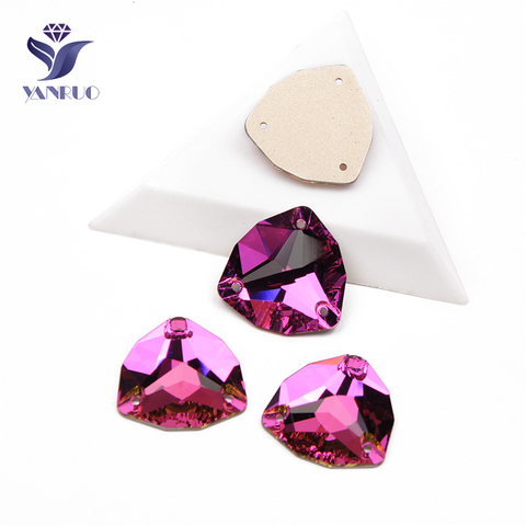 YANRUO 3272 All Sizes Fuchsia Trilliant DIY Strass Glass Stones Flatback Sewn Rhinestones Crystals For Decoration ► Photo 1/6