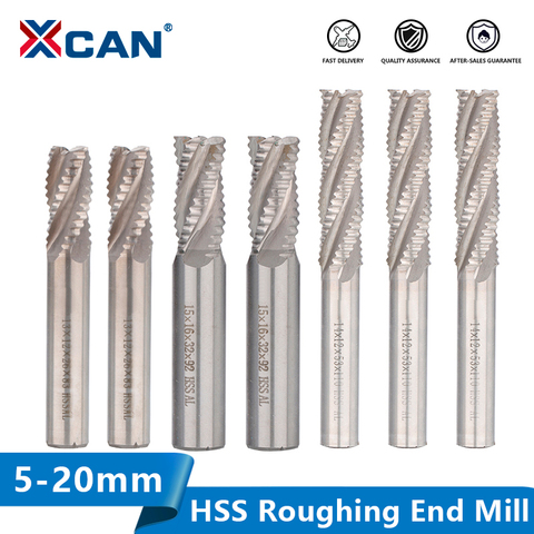 XCAN Roughing End Mill HSS Milling Cutter 4 Flute 5-20mm CNC Machine Tool Router Bit ► Photo 1/5