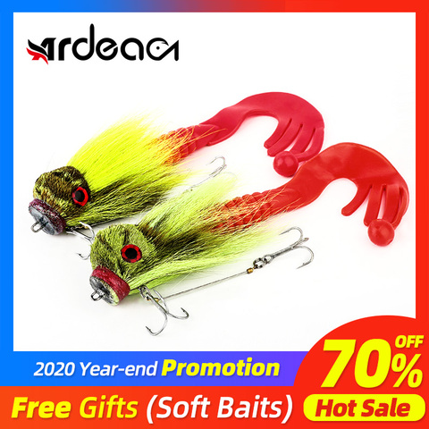 Ardea Pike Fly Fishing Big mouse Deer Hair fishing lure bucktail tail Silicone lure Head Dry Fly Hooks Artificial winter bait ► Photo 1/6