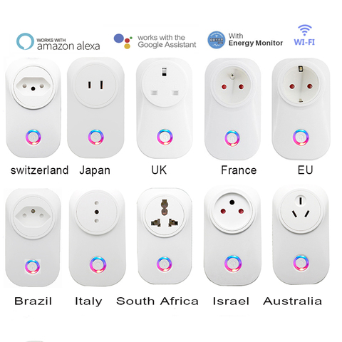 Smart life WIFI Smart Socket Plug EU UK AU BR FR JP Israel Ita Swit Plug 10A/16A Remote Control Alexa Google Home Energy Monitor ► Photo 1/6