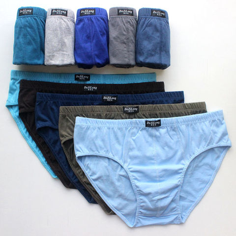 5/pcs Cotton teen briefs Men's underwear Boys' waist shorts Youth sweat-absorbent breathable bottoms ► Photo 1/3